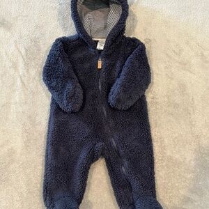 EUC 3M Carter’s Baby Bear Sherpa Bunting in Navy